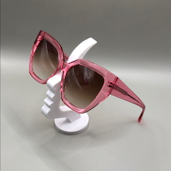 Diff Eyewear Accessories - Diff Blaire sunglasses in candy pink crystal brown gradient sunglasses cat eye